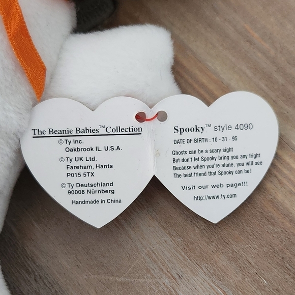 👻 Ty Beanie Baby “Spooky” the Ghost 1995 – With Tags, Halloween Collectible - Picture 12 of 14